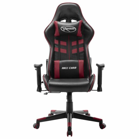 Gamestoel kunstleer zwart en wijnrood 8720286193532 2