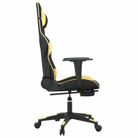 Gamestoel met voetensteun kunstleer zwart en goudkleurig 8720287229759 4