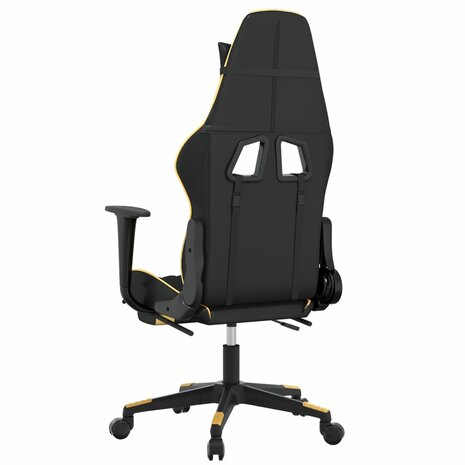 Gamestoel met voetensteun kunstleer zwart en goudkleurig 8720287229759 5