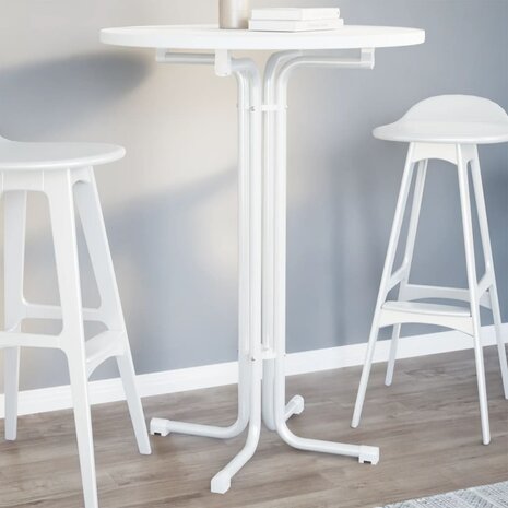 Eettafel Ø 80x110 cm bewerkt hout en staal wit 8721102612862 1