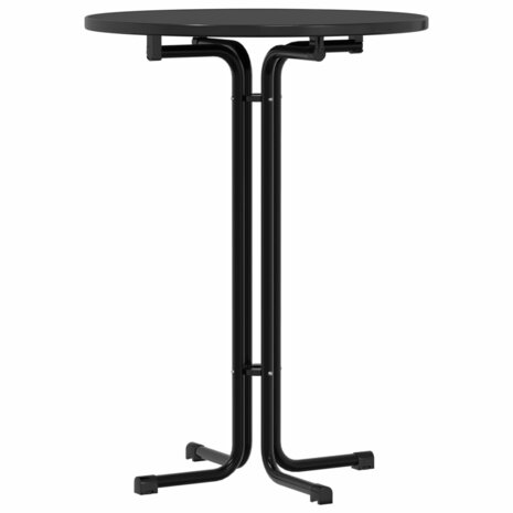 Eettafel Ø 80x110 cm bewerkt hout en staal zwart 8721102612879 2
