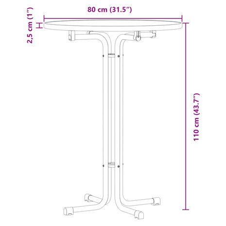 Eettafel Ø 80x110 cm bewerkt hout en staal zwart 8721102612879 9