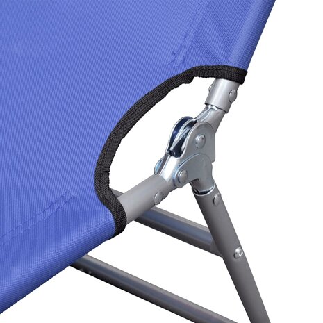 Ligbed inklapbaar met hoofdkussen gepoedercoat staal blauw 8718475910459 5