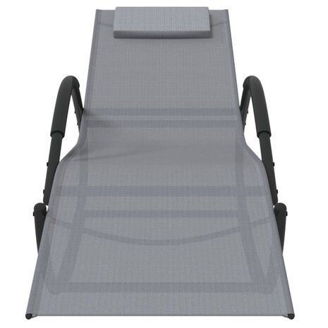 Ligbed schommelend staal en textileen grijs 8720286760741 3