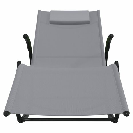 Ligbed schommelend staal en textileen grijs 8720286760703 3