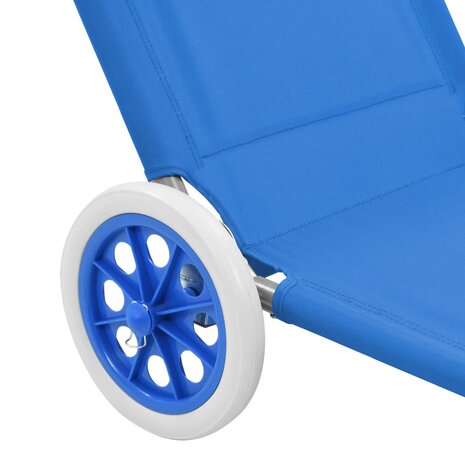Ligbed met luifel en wieltjes inklapbaar staal blauw 8718475621195 8