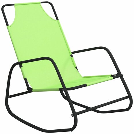 Ligstoelen 2 st schommelend staal en textileen groen 8720286761007 3