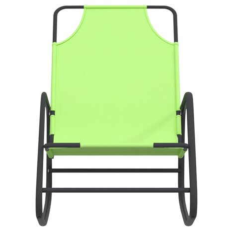 Ligstoelen 2 st schommelend staal en textileen groen 8720286761007 4