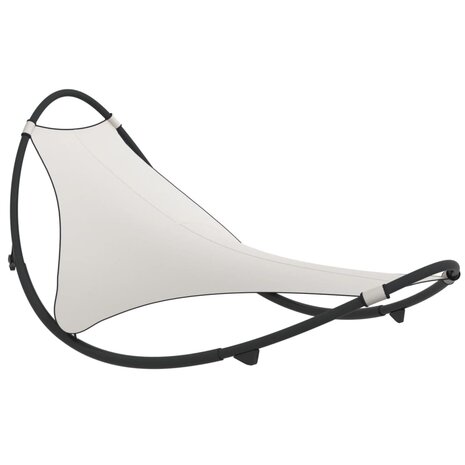 Ligbed schommelend met wieltjes staal en textileen stof crème 8720286672068 2