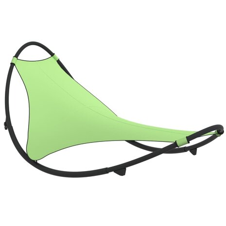 Ligbed schommelend met wieltjes staal en textileen stof groen 8720286672075 2