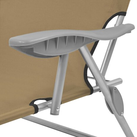 Ligbed met luifel inklapbaar staal taupe 8718475617730 7