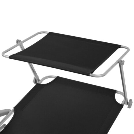 Ligbed met luifel staal zwart 8718475505228 4