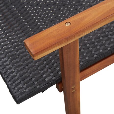 Ligbed poly rattan en massief acaciahout zwart 8719883826776 7