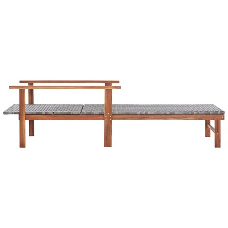 Ligbed poly rattan en massief acaciahout grijs 8719883826752 2