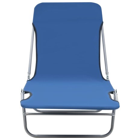 Ligbedden inklapbaar 2 st staal en stof blauw 8718475617754 4