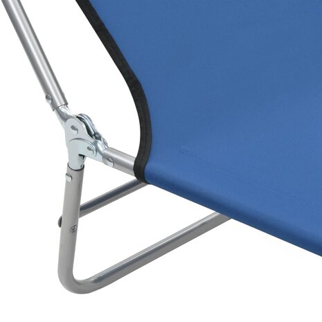 Ligbedden inklapbaar 2 st staal en stof blauw 8718475617754 10