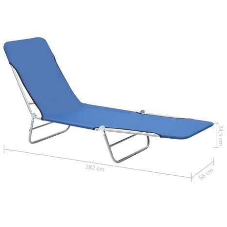 Ligbedden inklapbaar 2 st staal en stof blauw 8718475617754 12