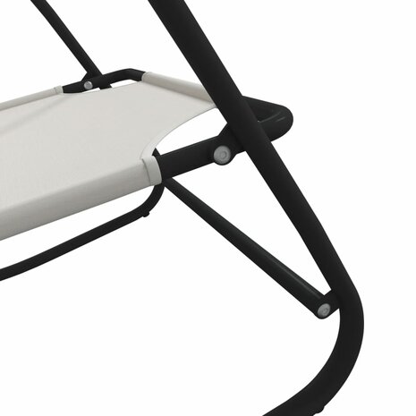 Ligstoelen 2 st schommelend staal en textileen crèmekleurig 8720286760994 4