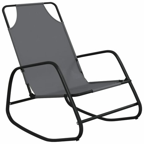 Ligstoelen 2 st schommelend staal en textileen grijs 8720286760987 3