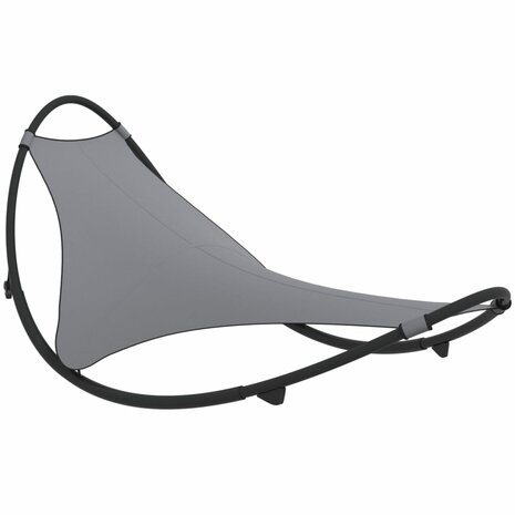 Ligbed schommelend met wieltjes staal en textileen stof grijs 8720286672051 2