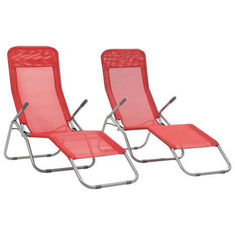 Ligbedden inklapbaar 2 st textileen rood 8718475621362 1