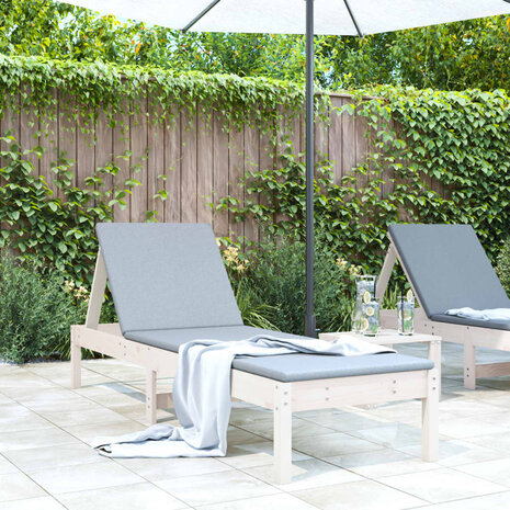 Ligstoel 199,5x60x74 cm massief grenenhout wit 8720845808372 1