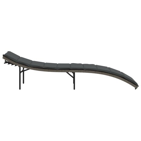 Ligbed met kussen 55x199x50 cm poly rattan grijs 8721012450646 5