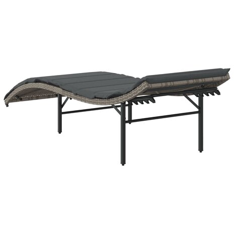 Ligbed met kussen 55x199x50 cm poly rattan grijs 8721012450646 6