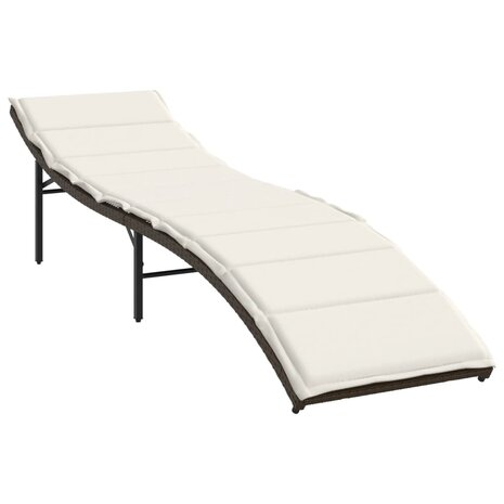 Ligbed met kussen 55x199x50 cm poly rattan bruin 8721012450639 2