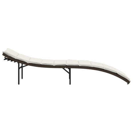 Ligbed met kussen 55x199x50 cm poly rattan bruin 8721012450639 5