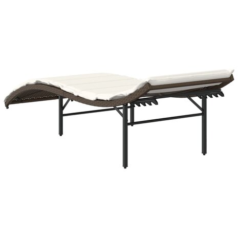 Ligbed met kussen 55x199x50 cm poly rattan bruin 8721012450639 6