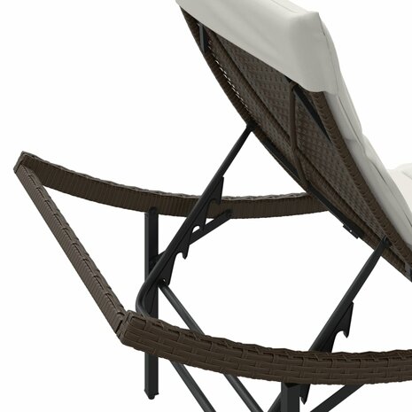 Ligbed met kussen 55x199x50 cm poly rattan bruin 8721012450639 8