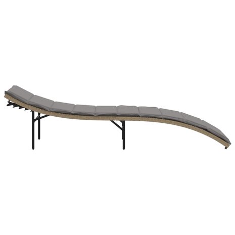 Ligbed met kussen 55x199x50 cm poly rattan beige 8721012450660 5