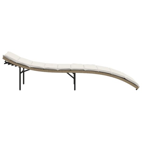 Ligbed met kussen 55x199x50 cm poly rattan beige 8721012450653 5