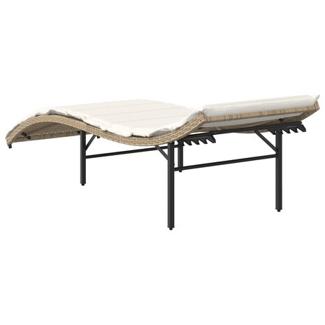 Ligbed met kussen 55x199x50 cm poly rattan beige 8721012450653 6