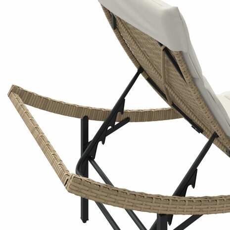 Ligbed met kussen 55x199x50 cm poly rattan beige 8721012450653 8