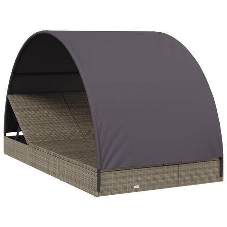 Ligbed 2-persoons met rond dak 211x112x140 cm poly rattan grijs 8720845670863 3