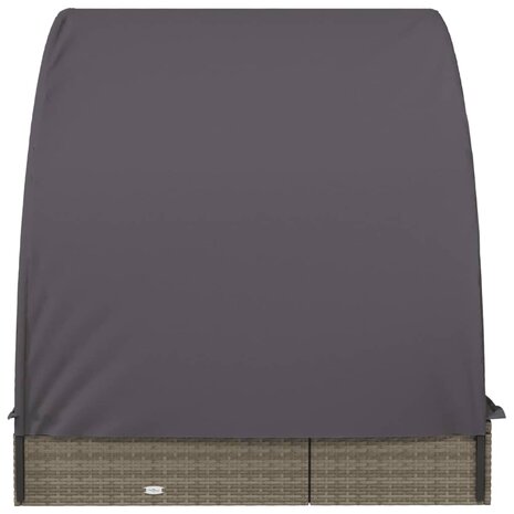 Ligbed 2-persoons met rond dak 211x112x140 cm poly rattan grijs 8720845670863 6