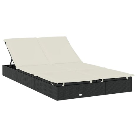 Ligbed 2-persoons met rond dak 211x112x140 cm poly rattan zwart 8720845670856 4
