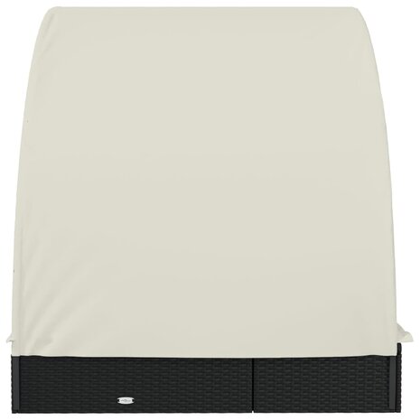 Ligbed 2-persoons met rond dak 211x112x140 cm poly rattan zwart 8720845670856 6