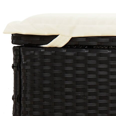 Ligbed 2-persoons met rond dak 211x112x140 cm poly rattan zwart 8720845670856 11