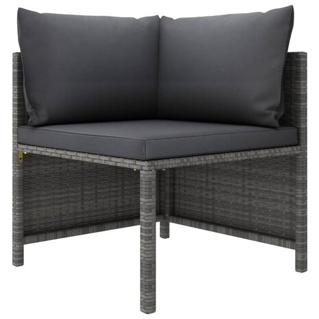 Hoekbank sectioneel met kussens poly rattan grijs 8720286166628 1