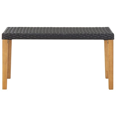 Tuinbank 120 cm poly rattan en massief acaciahout zwart 8719883732336 2