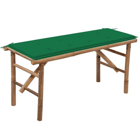 Tuinbank inklapbaar met kussen 118 cm bamboe 8720286277782 1