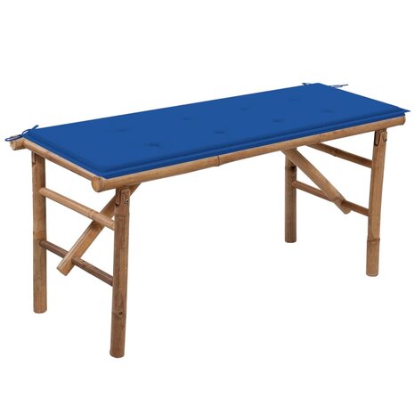Tuinbank inklapbaar met kussen 118 cm bamboe 8720286277836 1