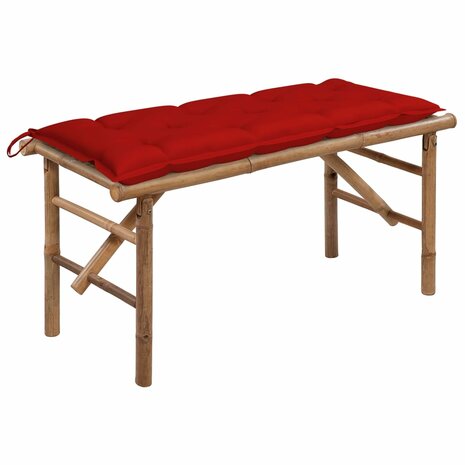 Tuinbank inklapbaar met kussen 118 cm bamboe 8720286277942 1