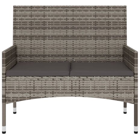 Tuinbank 2-zits met kussens poly rattan grijs 8720845654078 3