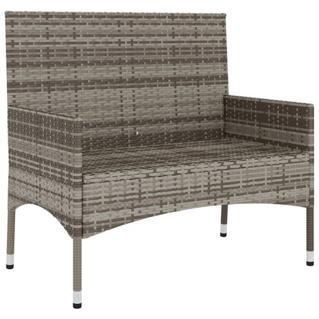 Tuinbank 2-zits met kussens poly rattan grijs 8720845654078 4