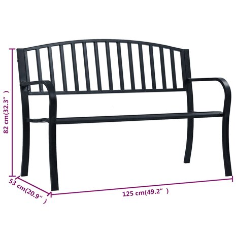Tuinbank 125 cm staal zwart 8719883745961 7
