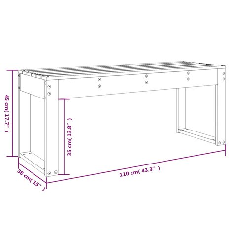 Tuinbank 110x38x45 cm massief grenenhout honingbruin 8720845808624 8